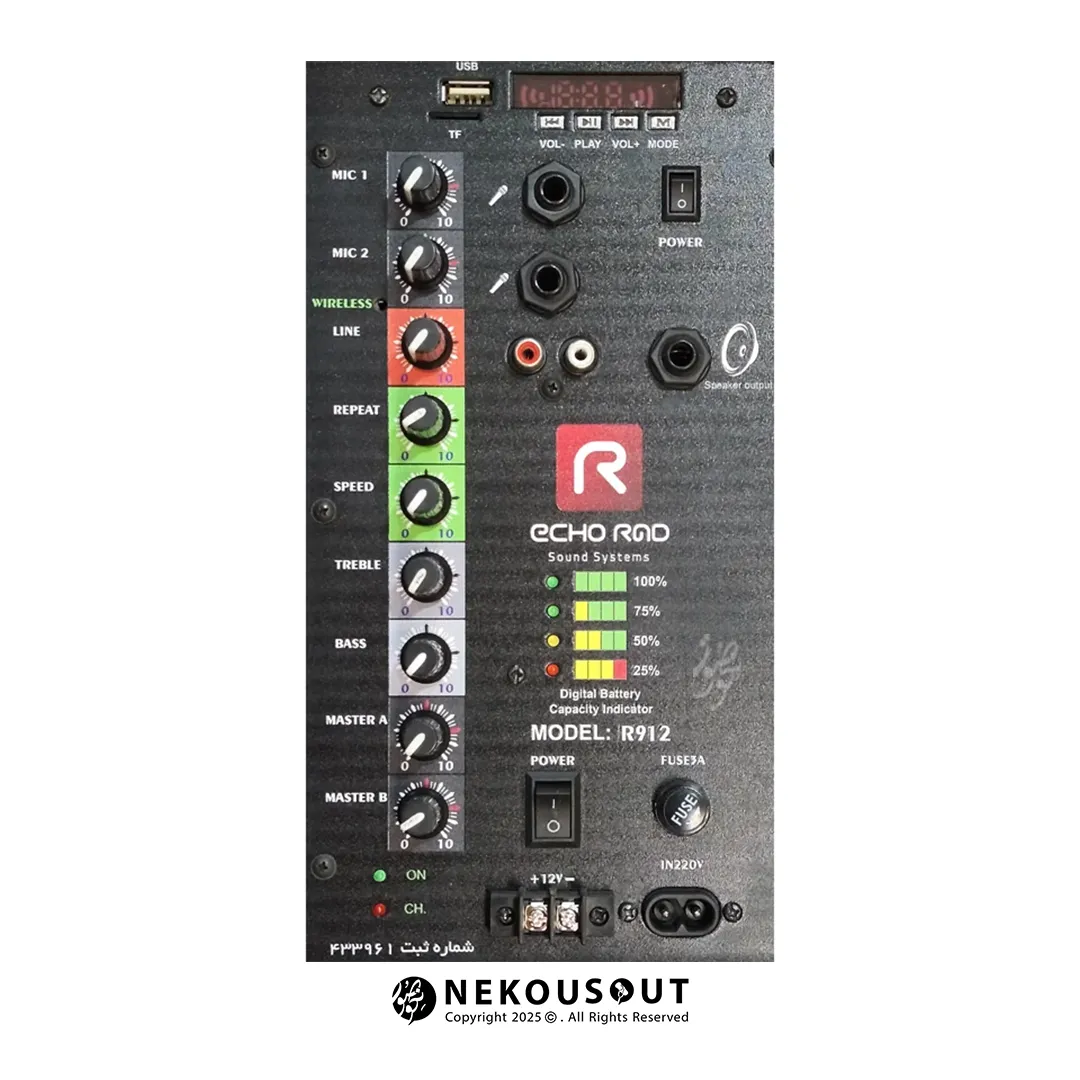 پنل کنترل و ورودیهای اکو رعد R912