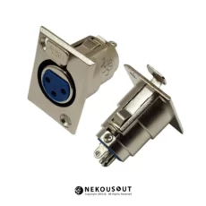 فیش کنون XLR مادگی روپنلی قفلدار سهپین با بدنه فلزی