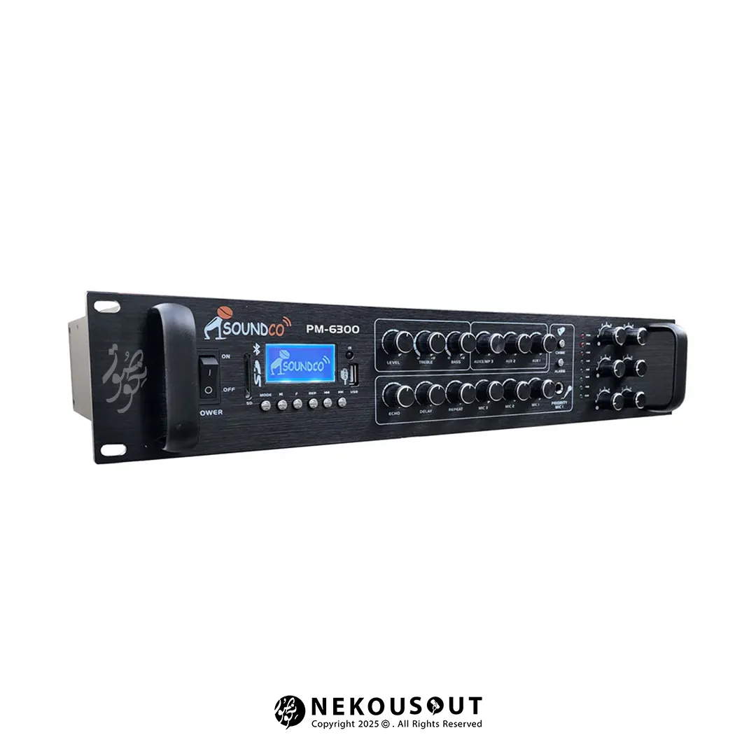 نمای جلویی اکو آمپلیفایر PM-6300 با کنترلهای اکو و ورودیها