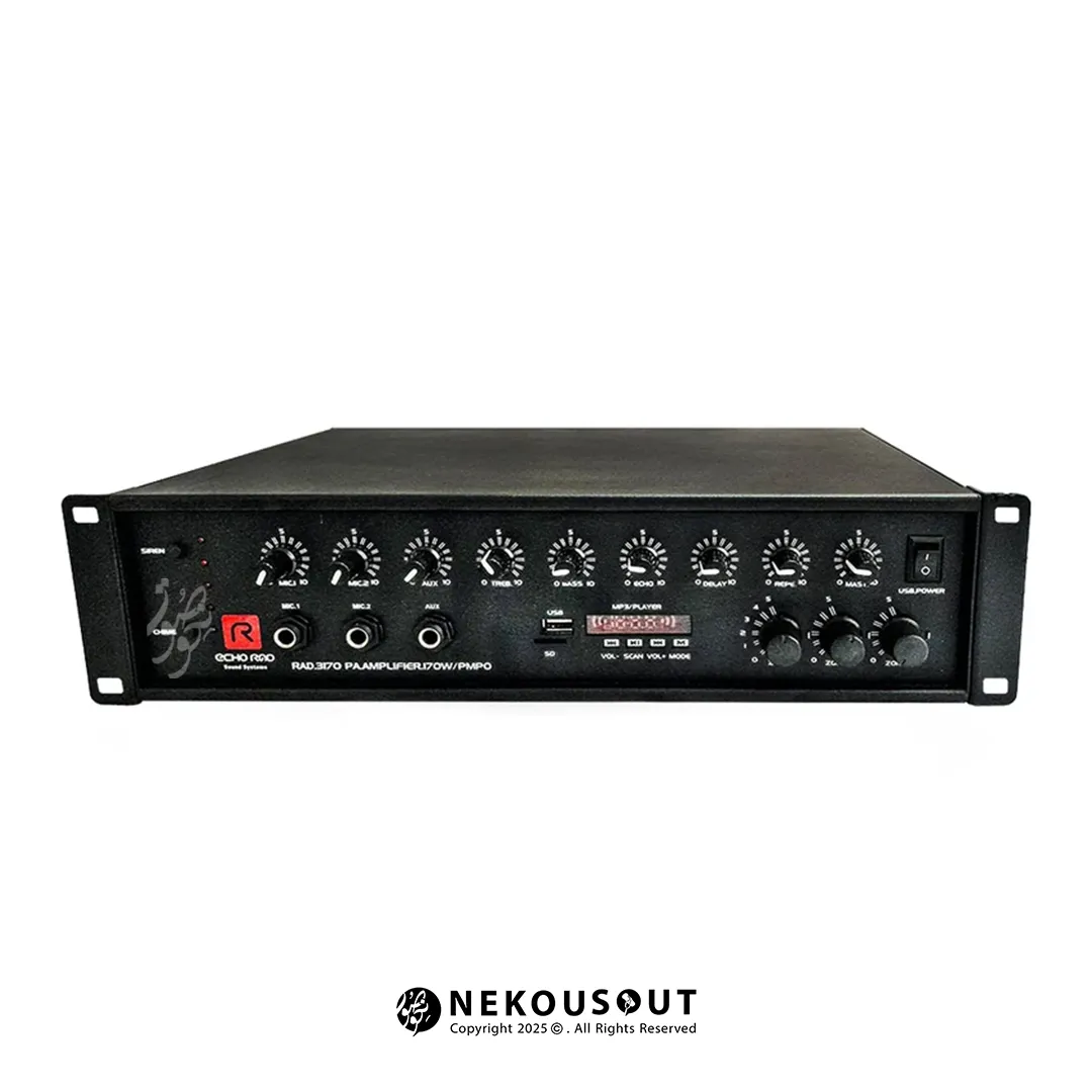 اکو آمپلی فایر اکو رعد Echo Rad 3170 1 اکو آمپلی فایر اکورعد Echo Rad 3170 با توان 170 وات و ورودی USB و بلوتوث