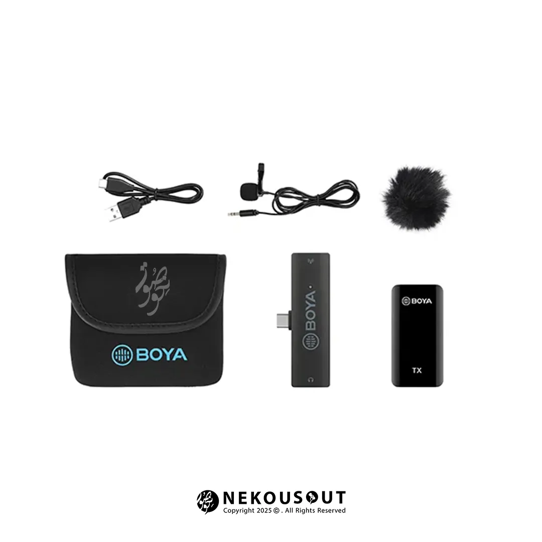 میکروفون بویا BOYA BY-XM6-S5 تایپ سی تک کاربره 2 میکروفون یقهای بویا مناسب گوشی اندروید
