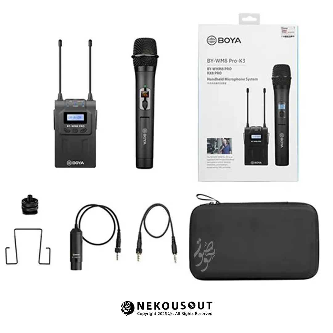 میکروفون بی سیم بویا BOYA BY-WM8PRO-K3 2 سیستم میکروفون UHF بویا برای مصاحبه و ولاگ