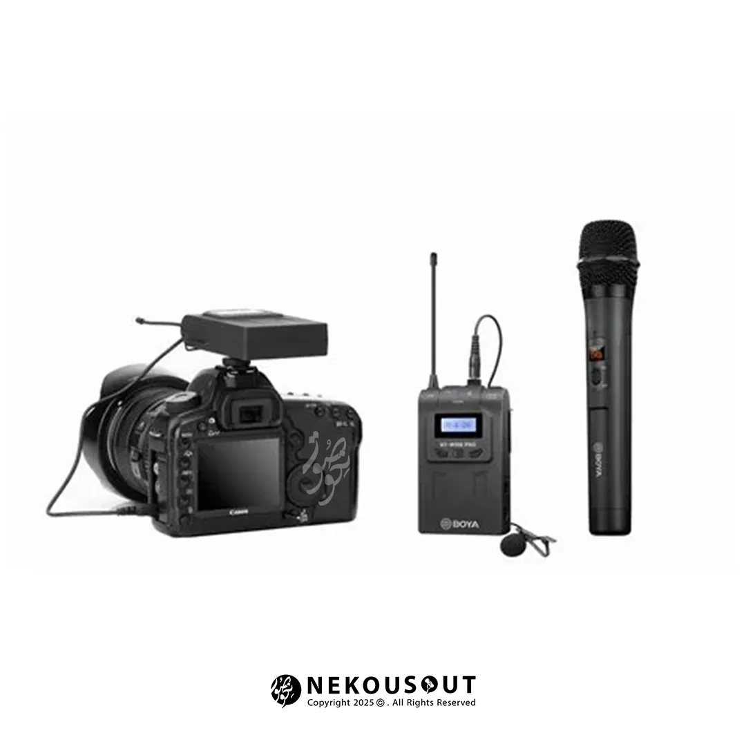 میکروفون بی سیم بویا BOYA BY-WM8PRO-K4 2 سیستم میکروفون UHF بویا BY-WM8PRO-K4 برای مصاحبه