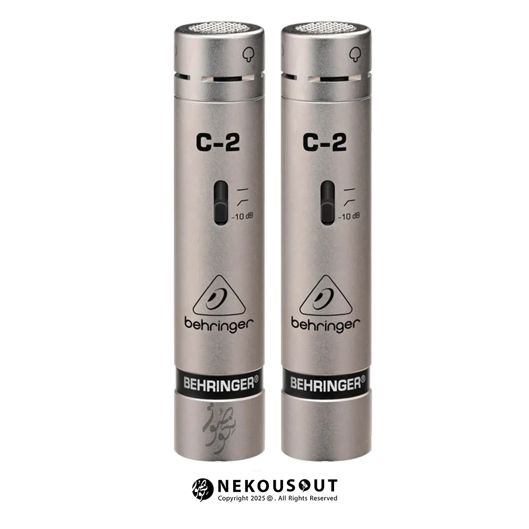 میکروفون کاندنسر استودیویی بهرینگر Behringer C2 1 میکروفون کاندنسر استودیویی بهرینگر Behringer C-2 با بدنه باریک و دیافراگم کوچک