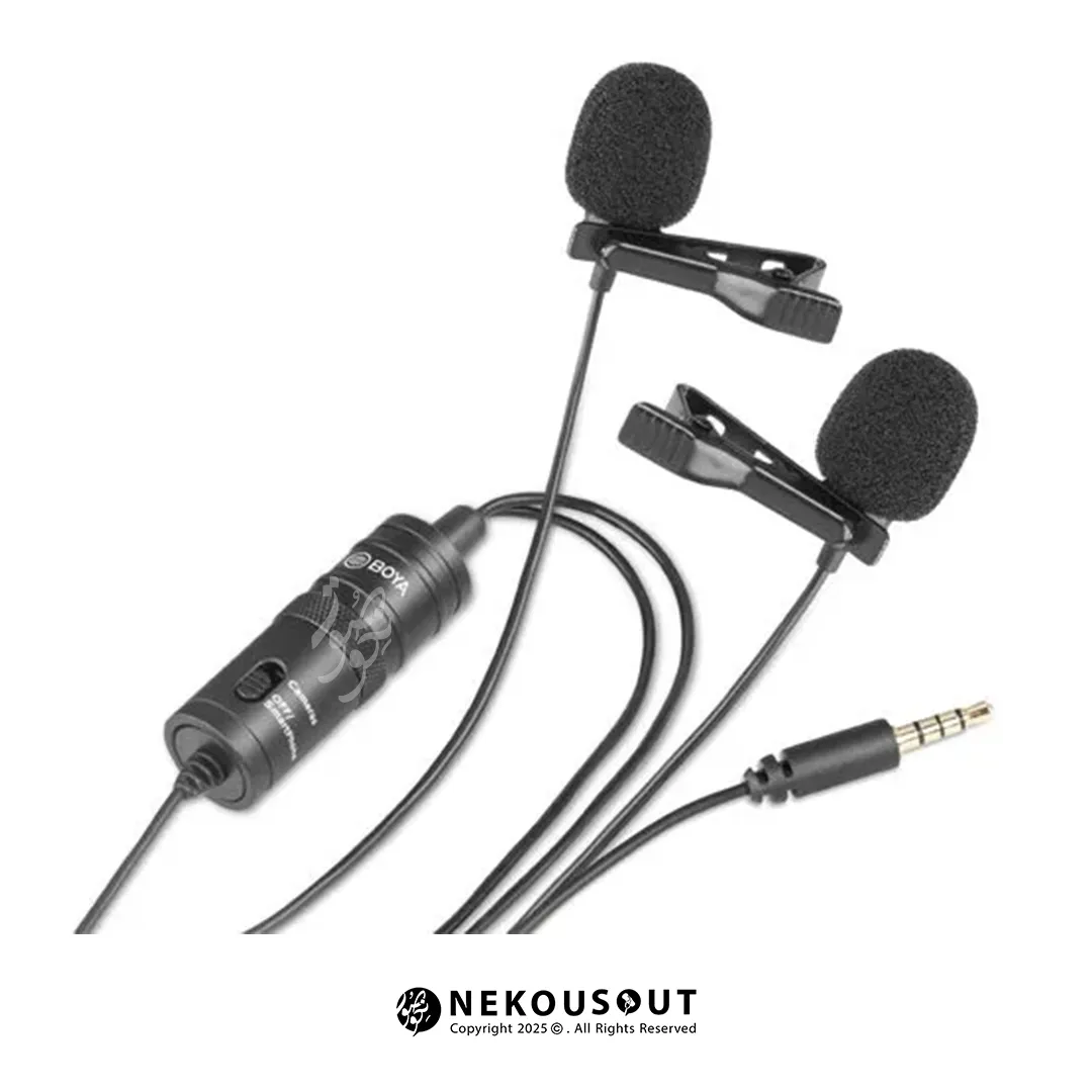 میکروفون یقه ای بویا BOYA BY-M1DM 4 اقلام همراه میکروفون بویا BY-M1DM شامل کیف و تبدیل جک