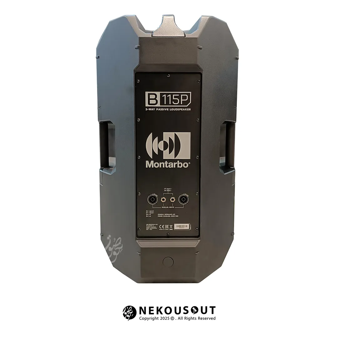 باند پسیو مونتاربو MONTARBO B115p 3 باند مونتاربو B115P در حالت مانیتور صحنه (خوابیده با شیب ۴۰ درجه) روی صحنه کنسرت