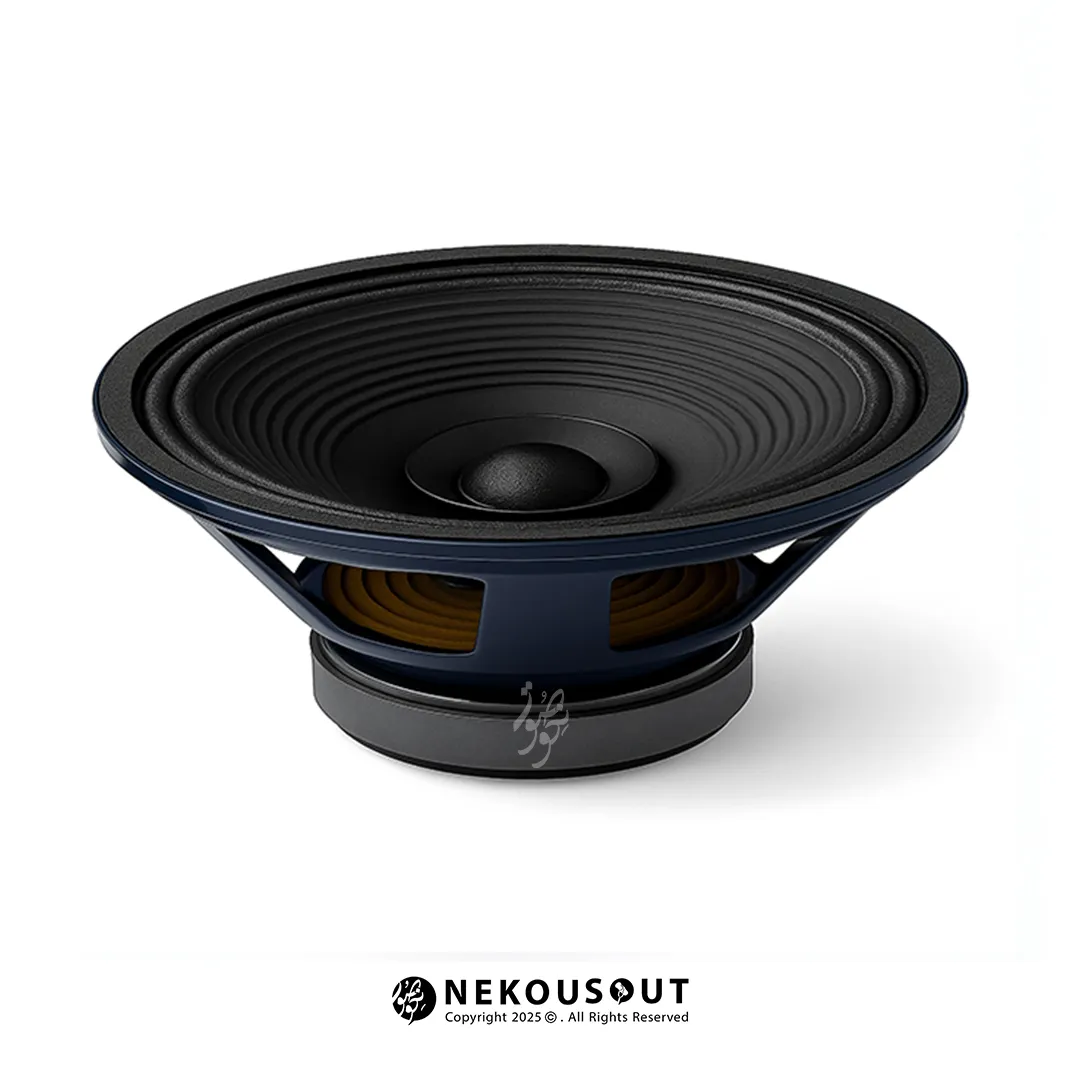 بلندگو خام 12 اینچ ام پرو M.PRO SF12400 3 نمای نزدیک از ویس کویل ۲ اینچی مسی و دیافراگم تقویتشده - کیفیت ساخت