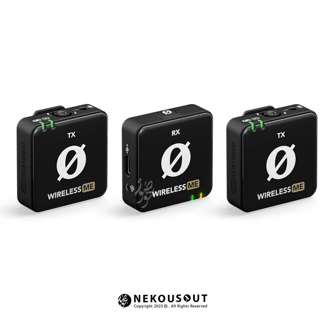 میکروفن وایرلس می رود دو کانال Rode WIRELESS ME Dual 5 نمای نزدیک از تکنولوژی GainAssist و دکمه های کنترل روی فرستنده و گیرنده RODE