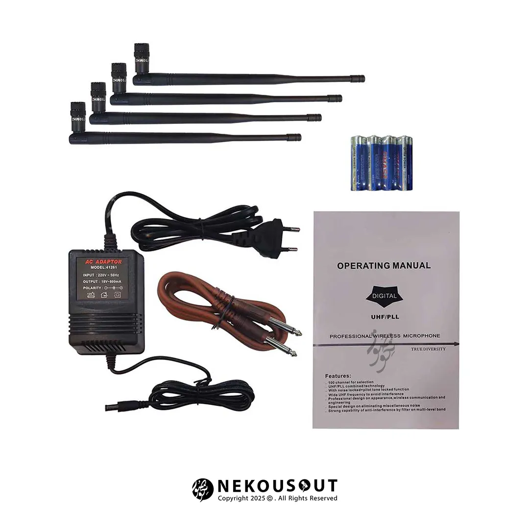 میکروفون بی سیم دوکانال ساندکو SOUNDCO SU-6200C 4 کاربرد میکروفن SU-6200C در یک کنفرانس دو نفره با دو سخنران روی صحنه و گیرنده در رک تجهیزات