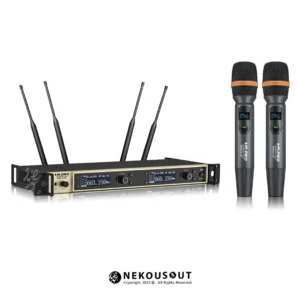میکروفن بیسیم ام پرو مدل G5AA-1K - نمای کامل میکروفن هندی به همراه گیرنده رک مونت با نمایشگر ۲.۹ اینچی