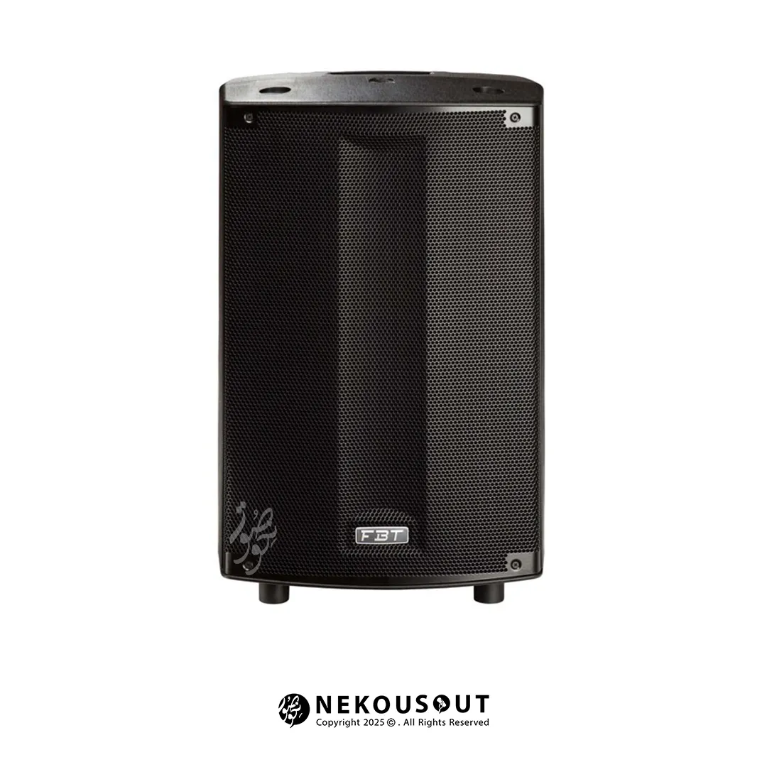 اسپیکر باند اکتیو اف بی تی FBT ProMaxX 110A 1 نمای کامل اسپیکر باند اکتیو اف بی تی مدل ProMaxX 110A با توری مشکی، ووفر ۱۰ اینچ و هورن ۹۰×۶۰ درجه