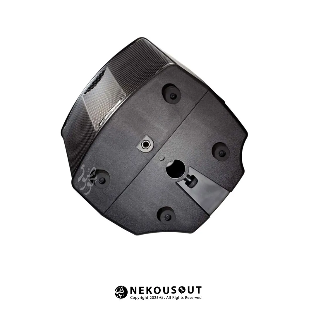 اسپیکر باند اکتیو اف بی تی FBT ProMaxX 112A 2 نمای پشتی اسپیکر نمایش پنل کنترل با ورودی XLR/Jack، RCA، خروجی XLR LINK و نمایشگر DSP گرافیکی